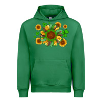 St Patricks Sunflowers With Shamrock And Glitters With Leopard Urban Hoodie | Teevron