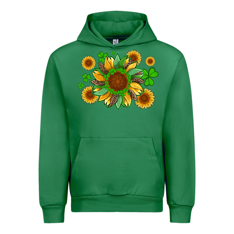 St Patricks Sunflowers With Shamrock And Glitters With Leopard Urban Hoodie by Artiststas | Teevron