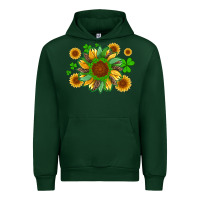 Forest Green st patricks sunflowers with shamrock and glitters with leopard Urban Hoodie - Artiststas