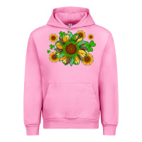 Fuchsia Pink st patricks sunflowers with shamrock and glitters with leopard Urban Hoodie - Artiststas