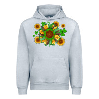 Heather Grey st patricks sunflowers with shamrock and glitters with leopard Urban Hoodie - Artiststas