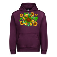 Mauve Wine st patricks sunflowers with shamrock and glitters with leopard Urban Hoodie - Artiststas
