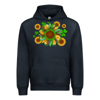 Navy st patricks sunflowers with shamrock and glitters with leopard Urban Hoodie - Artiststas