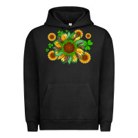 Pigment Black st patricks sunflowers with shamrock and glitters with leopard Urban Hoodie - Artiststas