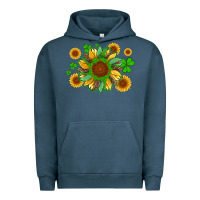 Pigment Midnight Navy st patricks sunflowers with shamrock and glitters with leopard Urban Hoodie - Artiststas