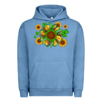 Pigment Pebble Blue st patricks sunflowers with shamrock and glitters with leopard Urban Hoodie - Artiststas