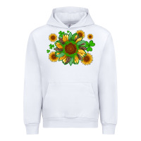 White st patricks sunflowers with shamrock and glitters with leopard Urban Hoodie - Artiststas