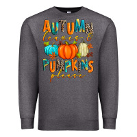 Charcoal Heather autumn leaves and pumpkins please Premium Sweatshirt - Zillion Design Studio