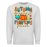Dove Grey autumn leaves and pumpkins please Premium Sweatshirt - Zillion Design Studio