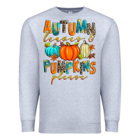 Heather Grey autumn leaves and pumpkins please Premium Sweatshirt - Zillion Design Studio