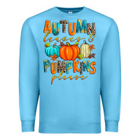Ocean Blue autumn leaves and pumpkins please Premium Sweatshirt - Zillion Design Studio