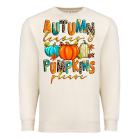 Sandshell autumn leaves and pumpkins please Premium Sweatshirt - Zillion Design Studio