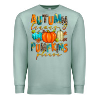 Seafoam autumn leaves and pumpkins please Premium Sweatshirt - Zillion Design Studio