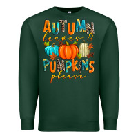 Sports Green autumn leaves and pumpkins please Premium Sweatshirt - Zillion Design Studio
