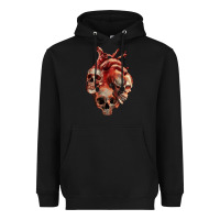 Black Heart Skulls Heavyweight Hoodie - RanaPortraitStore