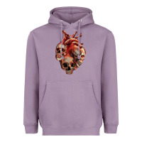 Lavender Heart Skulls Heavyweight Hoodie - RanaPortraitStore