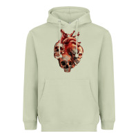 Matcha Heart Skulls Heavyweight Hoodie - RanaPortraitStore