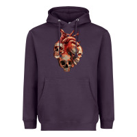 Plum Heart Skulls Heavyweight Hoodie - RanaPortraitStore