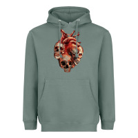 Sage Heart Skulls Heavyweight Hoodie - RanaPortraitStore