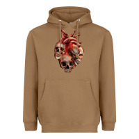 Toasted Coconut Heart Skulls Heavyweight Hoodie - RanaPortraitStore