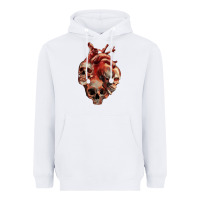 White Heart Skulls Heavyweight Hoodie - RanaPortraitStore