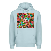 Blue Mist tropical flowers Premium Hoodie - Artiststas