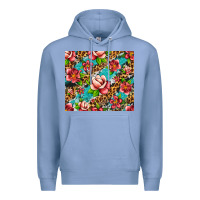 Colony Blue tropical flowers Premium Hoodie - Artiststas