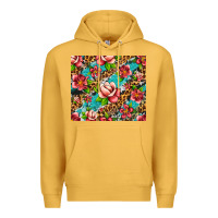 Mustard tropical flowers Premium Hoodie - Artiststas