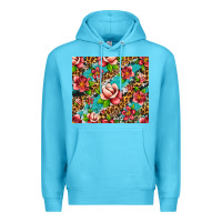 Ocean Blue tropical flowers Premium Hoodie - Artiststas