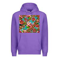 Purple tropical flowers Premium Hoodie - Artiststas