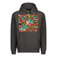 Smoke tropical flowers Premium Hoodie - Artiststas