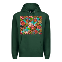 Sports Green tropical flowers Premium Hoodie - Artiststas