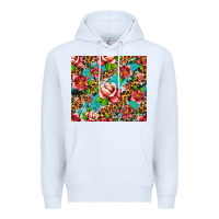 White tropical flowers Premium Hoodie - Artiststas