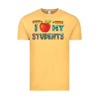 Vintage Mustard i love my students with pen and Vintage Tee - Artiststas