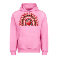 Fuchsia Pink valentine's day rainbow with heart Urban Hoodie - AdoDesignShop
