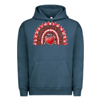 Pigment Midnight Navy valentine's day rainbow with heart Urban Hoodie - AdoDesignShop