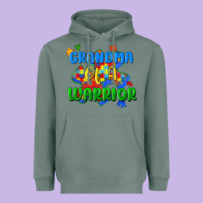 Grandma Of A Warrior Heavyweight Hoodie Designed By Zillion Design Studio
