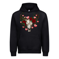 Black valentine's bull skull Urban Hoodie - AdoDesignShop