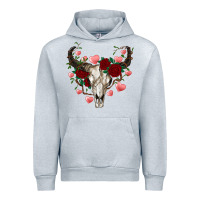 Heather Grey valentine's bull skull Urban Hoodie - AdoDesignShop