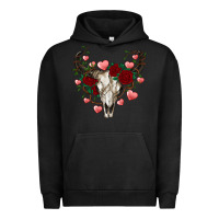 Pigment Black valentine's bull skull Urban Hoodie - AdoDesignShop