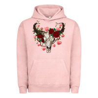 Pigment Salmon valentine's bull skull Urban Hoodie - AdoDesignShop