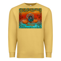Antique Gold thankful with turkey and pumpkins Premium Sweatshirt - RanaPortraitStore