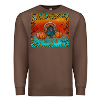 Chestnut thankful with turkey and pumpkins Premium Sweatshirt - RanaPortraitStore