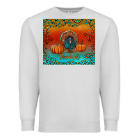 Dove Grey thankful with turkey and pumpkins Premium Sweatshirt - RanaPortraitStore