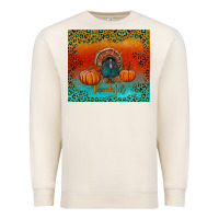 Thankful With Turkey And Pumpkins Premium Sweatshirt | Teevron