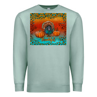 Seafoam thankful with turkey and pumpkins Premium Sweatshirt - RanaPortraitStore