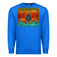 True Royal thankful with turkey and pumpkins Premium Sweatshirt - RanaPortraitStore