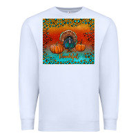 White thankful with turkey and pumpkins Premium Sweatshirt - RanaPortraitStore