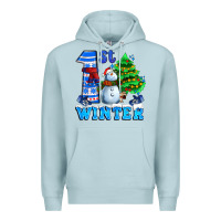 Blue Mist first winter with snowman Premium Hoodie - AdoDesignShop