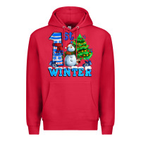 Cardinal first winter with snowman Premium Hoodie - AdoDesignShop
